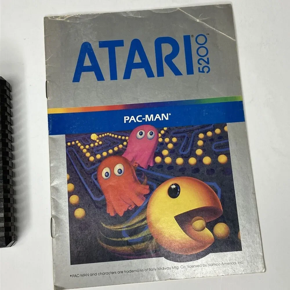 ATARI 5200 Pac-Man Vintage Video Game Cartridge Controller Inserts & Manual